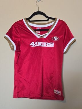 San Francisco 49ers Ladies Red Short Sleeve Team Jersey Large